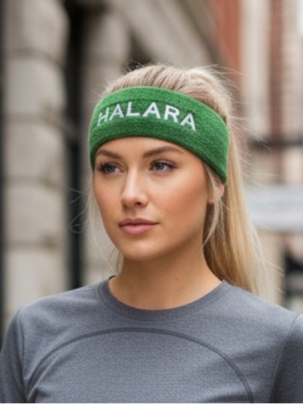 HALARA‎ Green Headband with White Logo